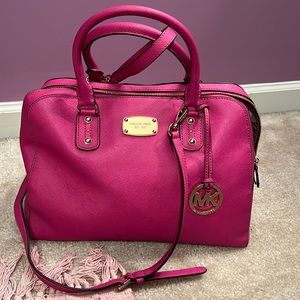 Michael Kors Saffiano Leather Magenta Satchel